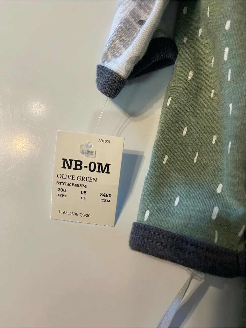 NWT- 2 piece-Organic Green Snap Baby One-Piece Romper
